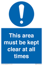 MA237: this area must be kept clear at all times
