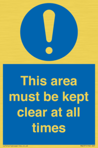 MA237: this area must be kept clear at all times