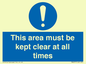 MA237: this area must be kept clear at all times