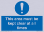 MA237: this area must be kept clear at all times