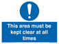 MA237: this area must be kept clear at all times
