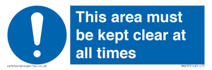 MA237: this area must be kept clear at all times