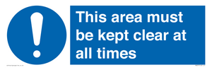 MA237: this area must be kept clear at all times