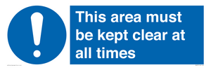 MA237: this area must be kept clear at all times