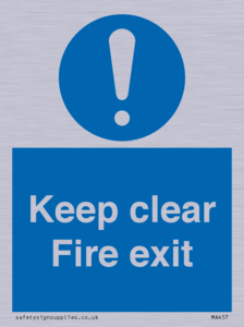 MA457: Keep Clear Fire Exit