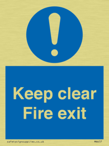 MA457: Keep Clear Fire Exit