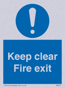 MA457: Keep Clear Fire Exit