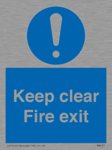 MA457: Keep Clear Fire Exit