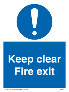 MA457: Keep Clear Fire Exit