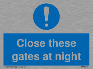 MA5343: Close these gates at night