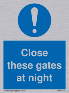 MA5343: Close these gates at night