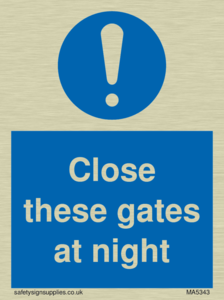MA5343: Close these gates at night