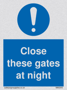 MA5343: Close these gates at night