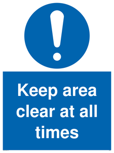 MA5501: Keep area clear at all times