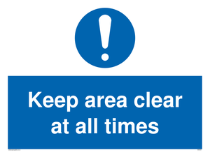 MA5501: Keep area clear at all times