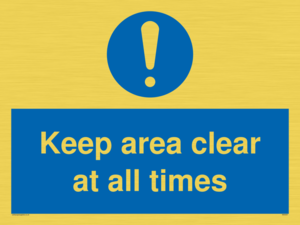 MA5501: Keep area clear at all times