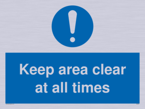 MA5501: Keep area clear at all times