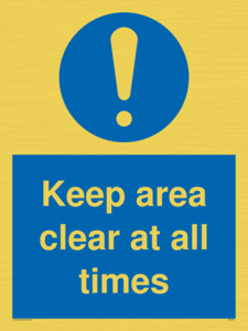 MA5501: Keep area clear at all times
