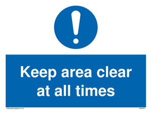 MA5501: Keep area clear at all times