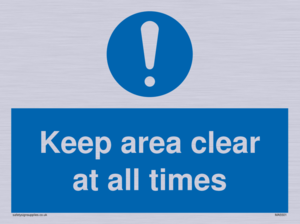 MA5501: Keep area clear at all times