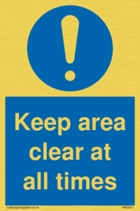 MA5501: Keep area clear at all times