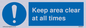 MA5501: Keep area clear at all times
