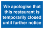 MA5960: We apologise that this restaurant is temporarily closed until further notice