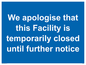 MA5961: We apologise that this Facility is temporarily closed until further notice