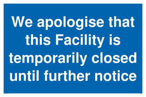 MA5961: We apologise that this Facility is temporarily closed until further notice