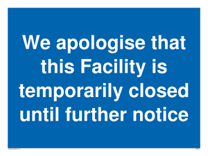 MA5961: We apologise that this Facility is temporarily closed until further notice