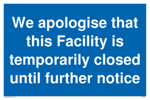 MA5961: We apologise that this Facility is temporarily closed until further notice