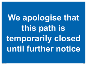 MA5962: We apologise that this path is temporarily closed until further notice