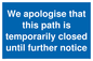 MA5962: We apologise that this path is temporarily closed until further notice