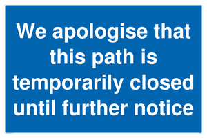 MA5962: We apologise that this path is temporarily closed until further notice