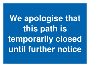 MA5962: We apologise that this path is temporarily closed until further notice