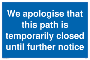 MA5962: We apologise that this path is temporarily closed until further notice