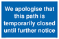 MA5962: We apologise that this path is temporarily closed until further notice