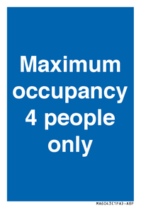 MA6043: Maximum occupancy 4 people only