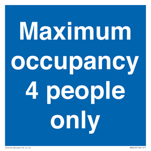MA6043: Maximum occupancy 4 people only