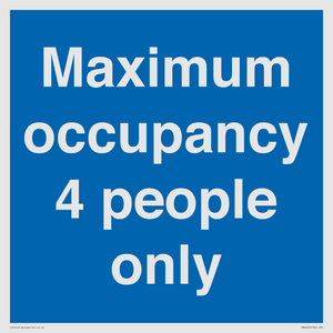 MA6043: Maximum occupancy 4 people only