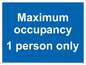 MA6044: Maximum occupancy 1 person only