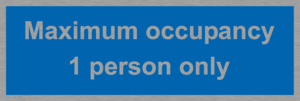 MA6044: Maximum occupancy 1 person only