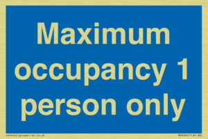 MA6044: Maximum occupancy 1 person only