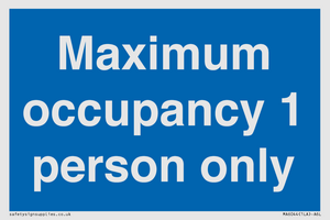 MA6044: Maximum occupancy 1 person only