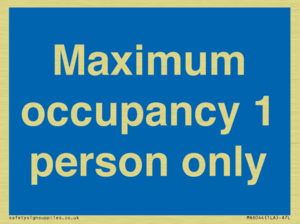 MA6044: Maximum occupancy 1 person only