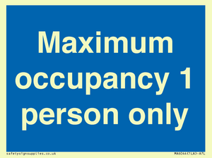 MA6044: Maximum occupancy 1 person only