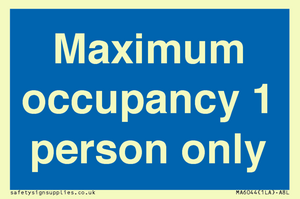 MA6044: Maximum occupancy 1 person only