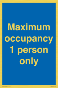 MA6044: Maximum occupancy 1 person only