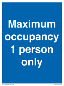 MA6044: Maximum occupancy 1 person only