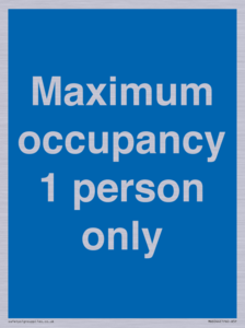 MA6044: Maximum occupancy 1 person only